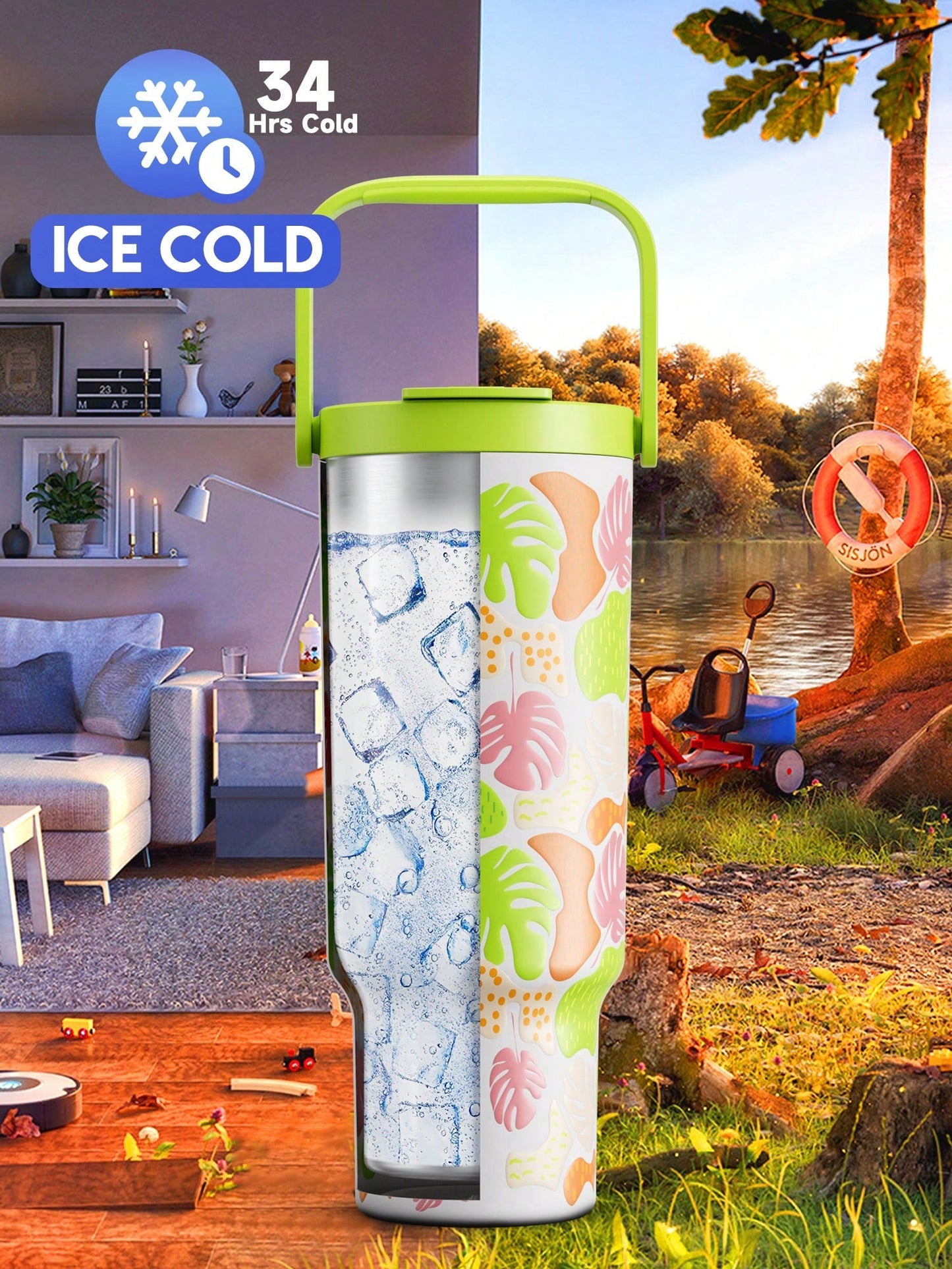 Meoky 40oz Insulated Stainless Steel Tumbler