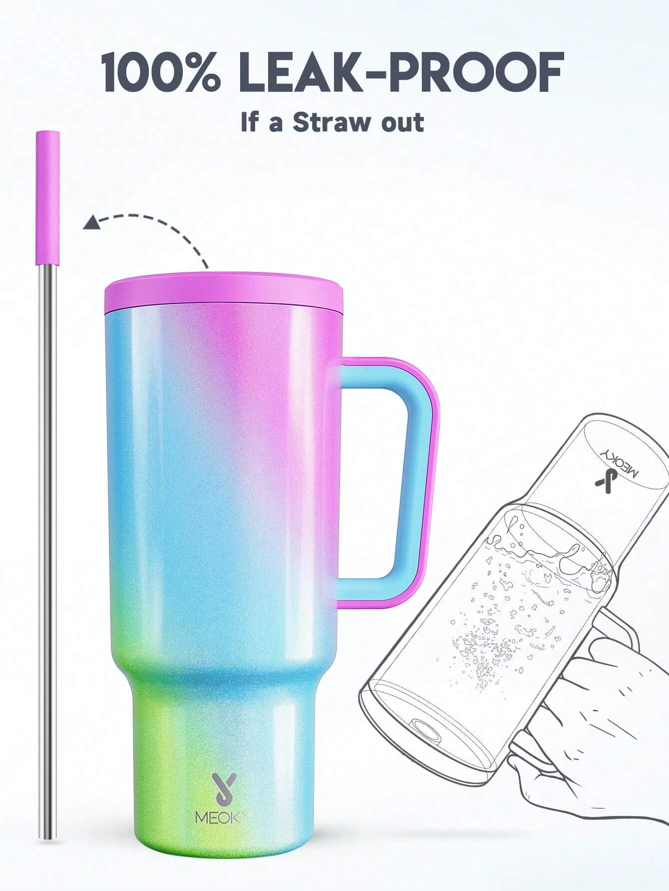 Meoky 40oz Gradient Travel Tumbler
