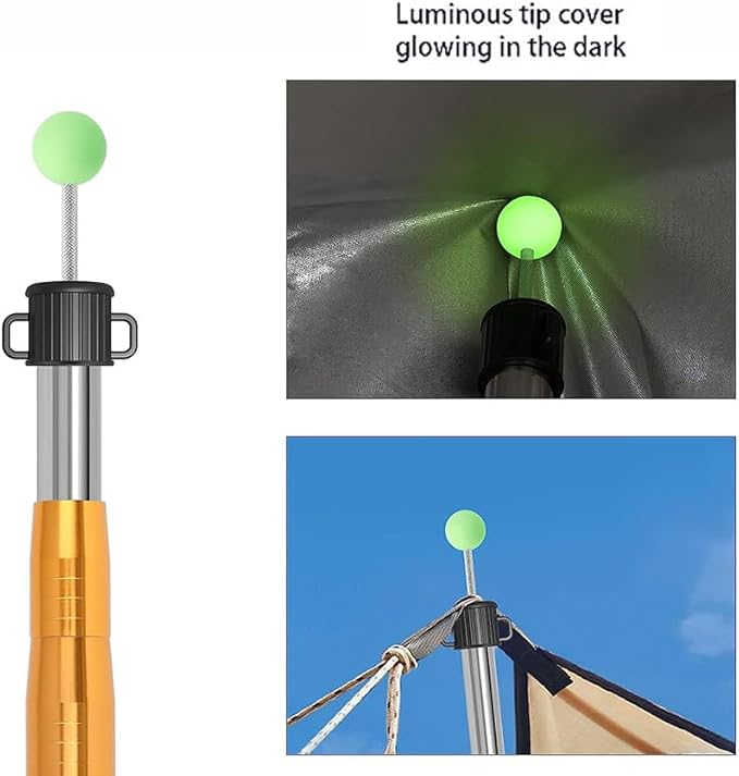 ZYAMY 5pcs Tent Pole Lightning Cap, Tent Building Pole Connector, Anti Puncture Ball for Camping and Hiking, TPR Rubber Cap for Outdoor Use