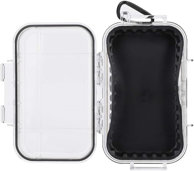 Small Waterproof Storage Case Shockproof Airtight Survival Box Storage Container Case Portable Airtight Carry Box Black Dry Storage Box
