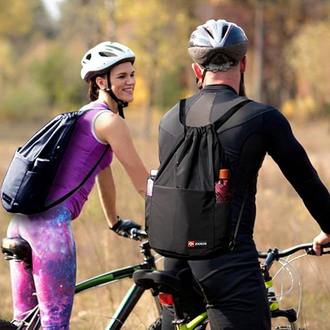 ZOORON Waterproof Drawstring Gym Backpack Bag for Men & Women, Sport Gym Sack Mini Travel Daypack