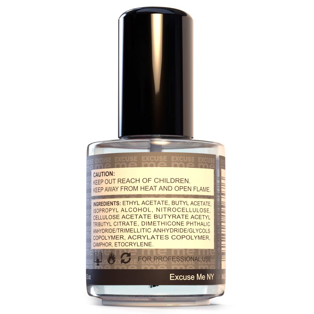 EXCUSE ME Quick Dry Fast Drying Super Shiny Nail Polish Top Coat 0.5 oz 15ml