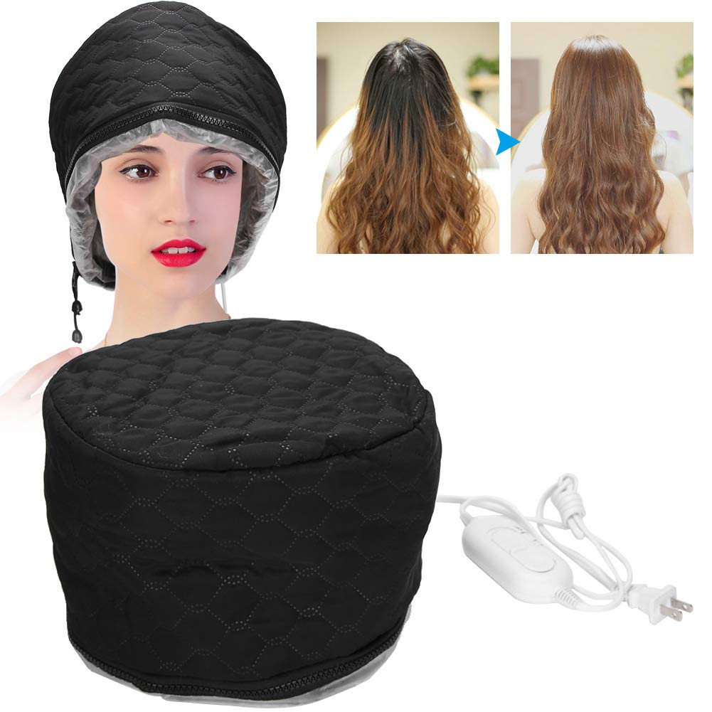 Electric Thermal Hair Hat, Steamer Heat Hat for Deep Conditioning Steam Home Use Heating Conditioner Women Heated Household Dryer Adjustable Hot Oil Haircare Care SPA with 3 Mode Temperature Control