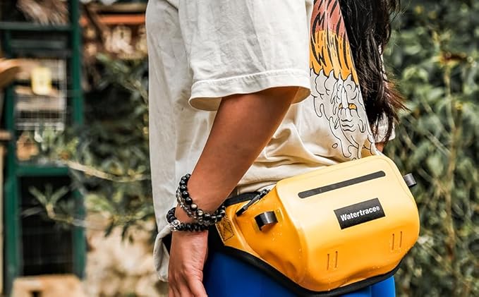 Waterproof Fanny Pack Snorkeling Bag Waist Bag For Canoe Kayaking Rafting Surfing Swimming Boating Storage Pack Paddle Board (Yellow)