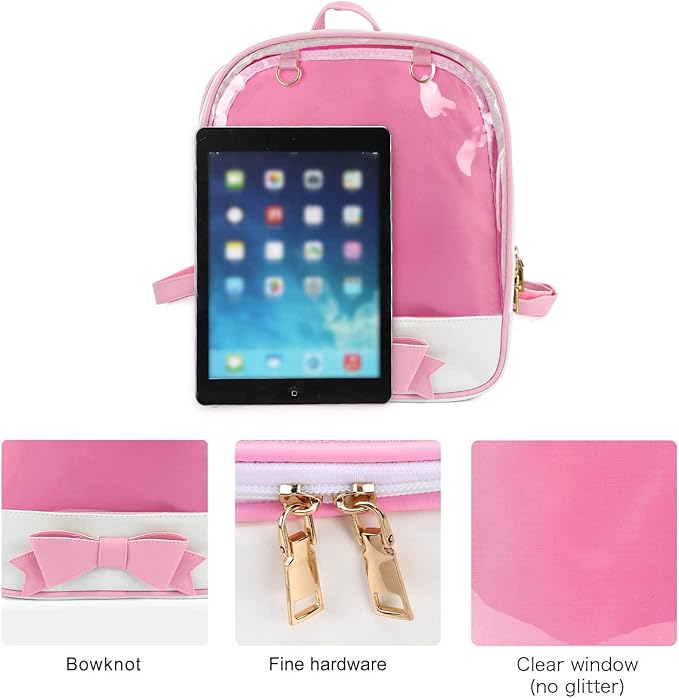 STEAMEDBUN Ita Bag Backpack Bowknot Kawaii Pin Display Backpack Bag with Insert
