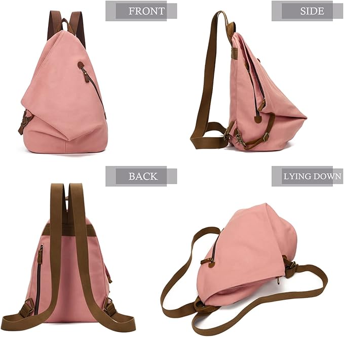 KL928 Canvas Vintage Backpack – Large Casual Daypack Outdoor Travel Rucksack Hiking Backpacks for Men Women