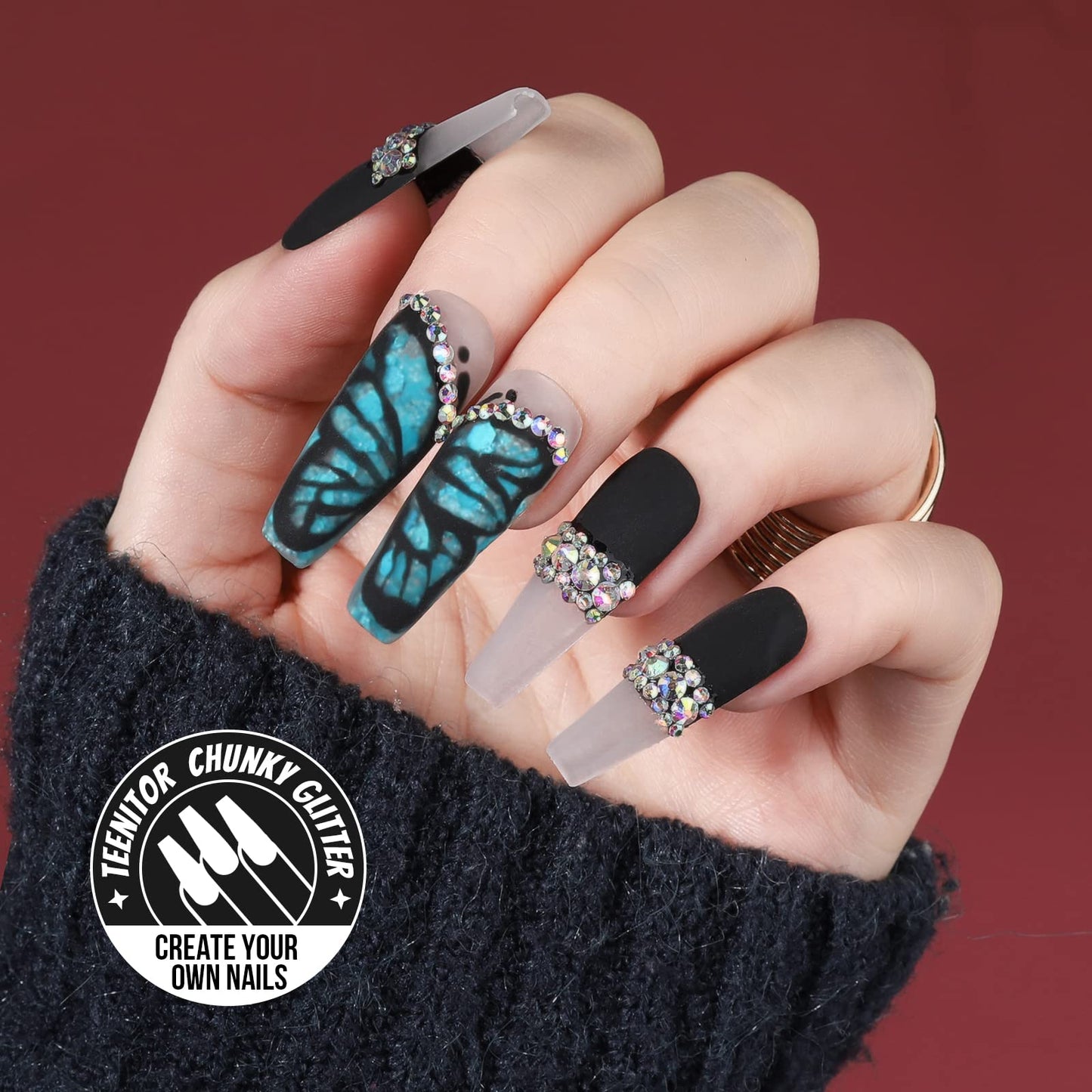 Festival Chunky and Fine Glitter Powder Mix, Teenitor 32 Colors Chunky Sequins, Iridescent Glitter Flakes, Cosmetic Face Body Eye Hair Nail Art Resin Tumbler Loose Glitter