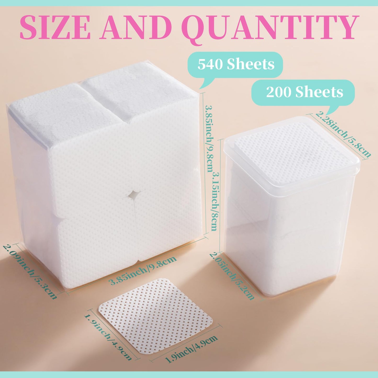 FANDAMEI Lint Free Nail Wipes, 740PCS Lint Free Wipes, White