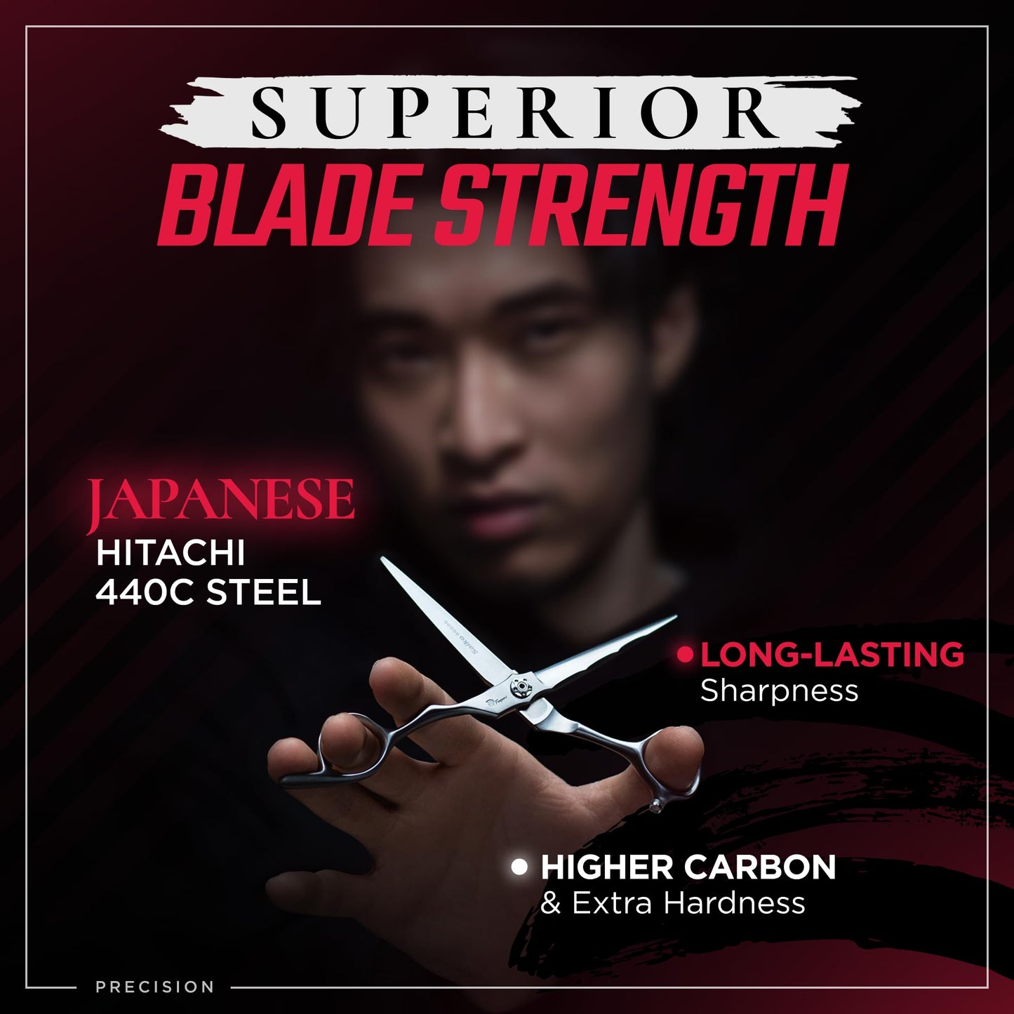 Fagaci Professional Hair Cutting Scissors Left 6” Japanese Steel for Ultra-Precise Cuts, Razor Sharp Blades Hair Scissors for Women & Men, Extreme Durability Hair Shears, Hair Cutting Barber Scissors