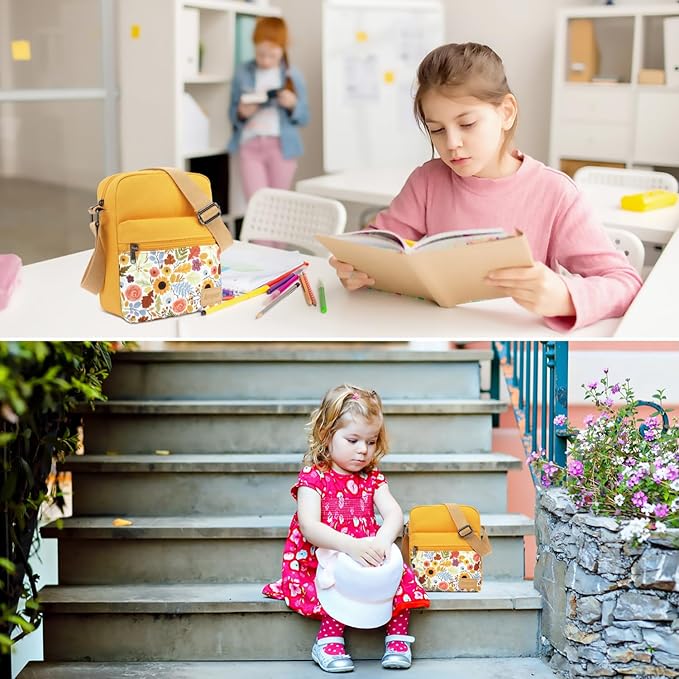 Leaper Girls Crossbody Purses for Kids 2 PCS Cross Body Bag Women Messenger Bag Girls Canvas Bag Cross Body Purse Set