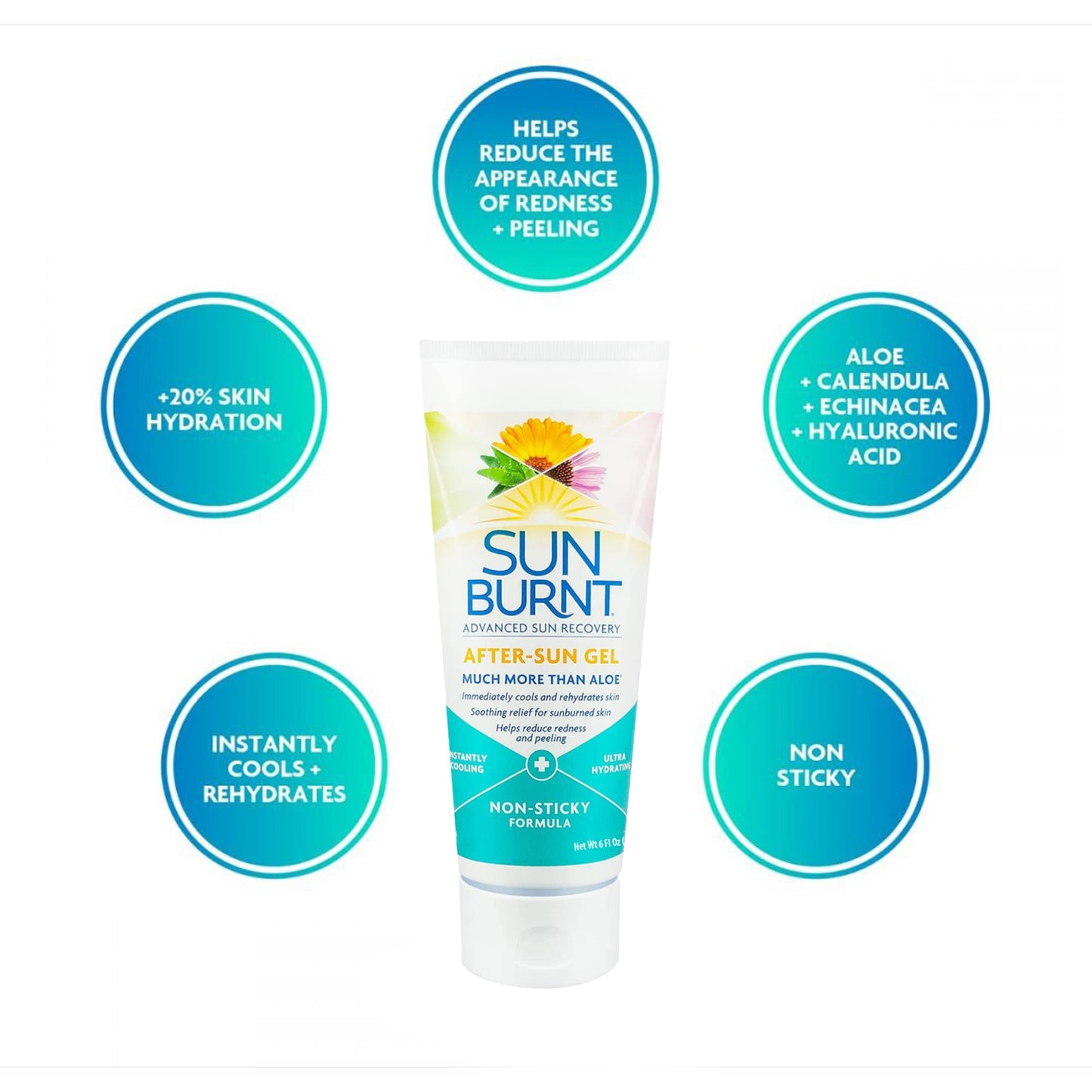 EMCW9 Ultra Hydrating Aloe Vera Gel by Sunburnt 6 Ounce,Clear,SUNB21006