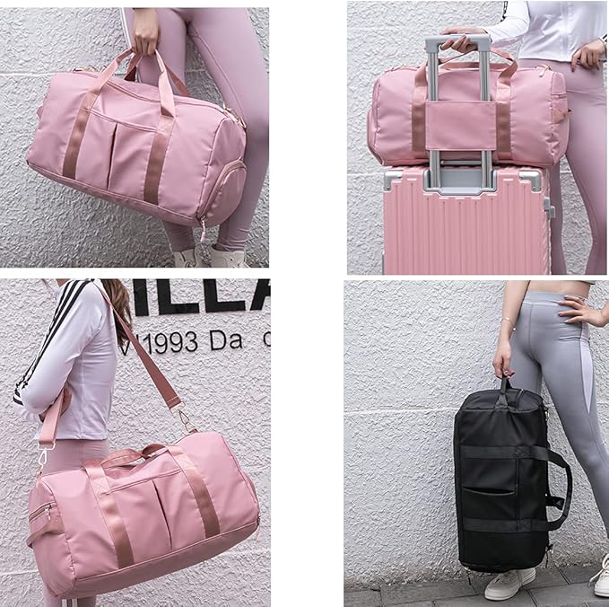 ZUEVI Sports Gym Duffel Bag for Men Women Waterproof Weekender Travel Bag with Shoes Compartment Dry and Wet Separation for Training Swim Yoga(Light Blue)