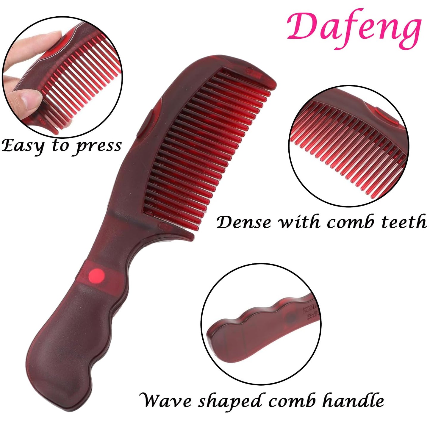 Dandruff Comb for Scalp Care - Multifunctional Hairbrush for Dandruff Removal, Detox & Psoriasis, Lice Comb with Hollow Tooth Design, Scalp Massage Brush for Men, Women & Kids(Red)