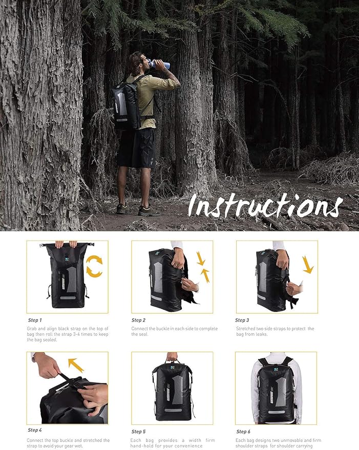 IDRYBAG Waterproof Backpack for Men 20L/30L/40L, Floating Dry Bag Kayak, Dry Backpack Hiking