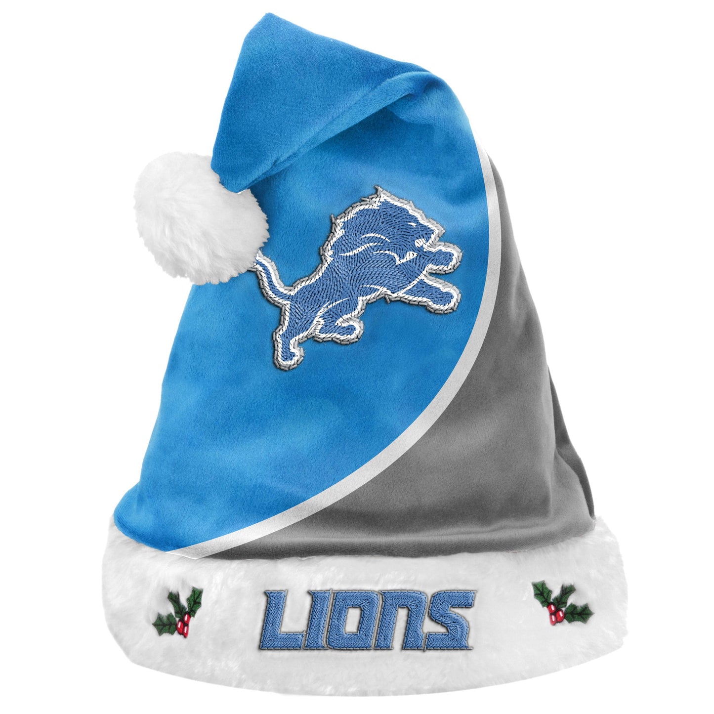 FOCO Detroit Lions Colorblock Santa Holiday Hat