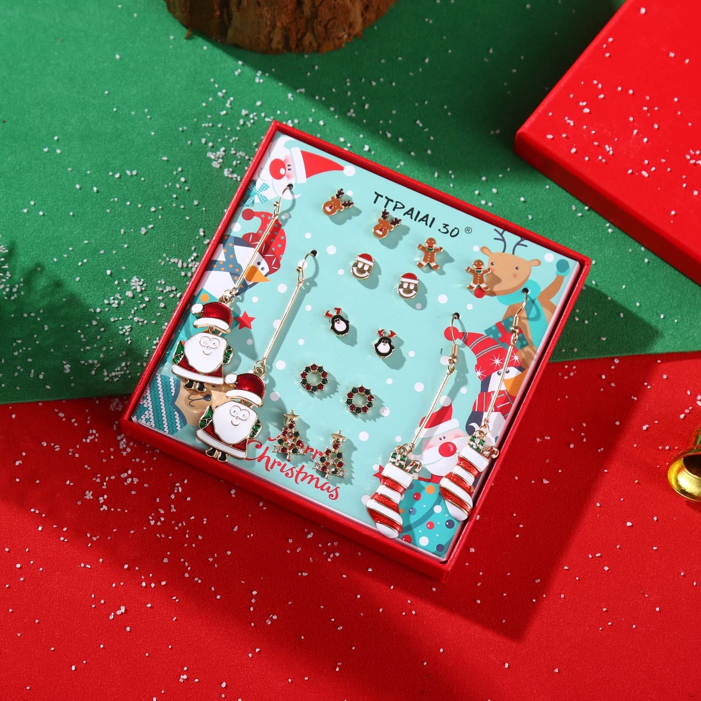 Christmas Drop Dangle Earrings Sets Long Jingle Bell Earrings For Women Xmas Jewelry Christmas Snowman Santa Claus Christmas Tree Penguin Earrings