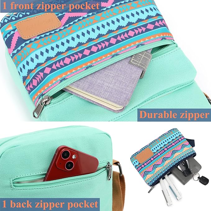 Leaper Girls Crossbody Purses for Kids 2 PCS Cross Body Bag Women Messenger Bag Girls Canvas Bag Cross Body Purse Set