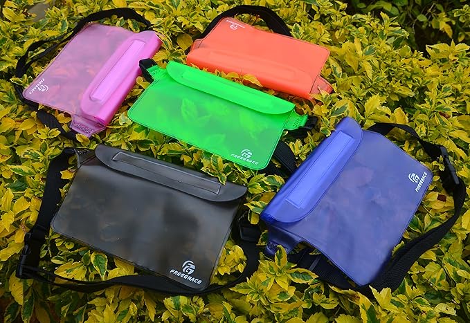 Waterproof Pouches with Waist Strap / Pouch Case Bundle Set- Keep Your Phone & Valuables Dry and Safe - Waterproof Dry Bags for Boating Swimming Snorkeling Kayaking Beach Water Parks Pool