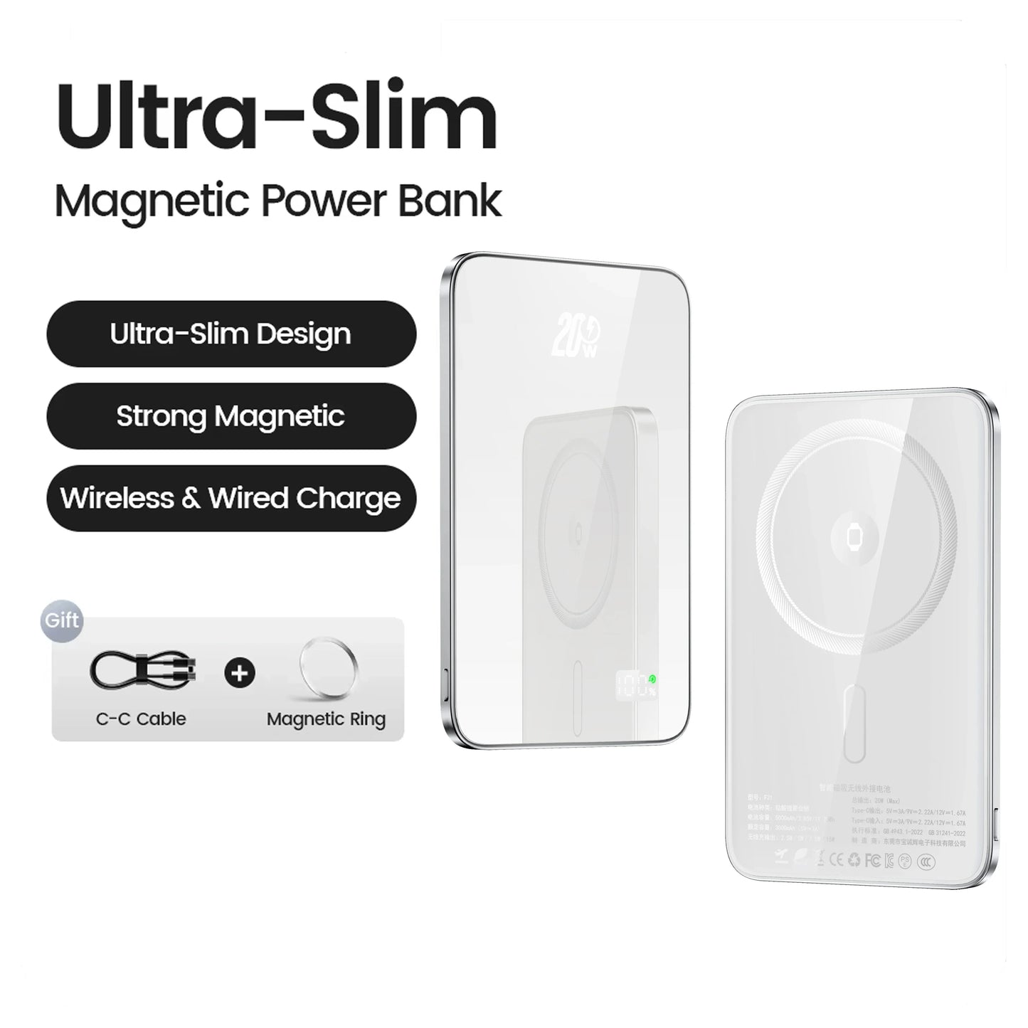 10000mAh 20W Magnetic Power Bank