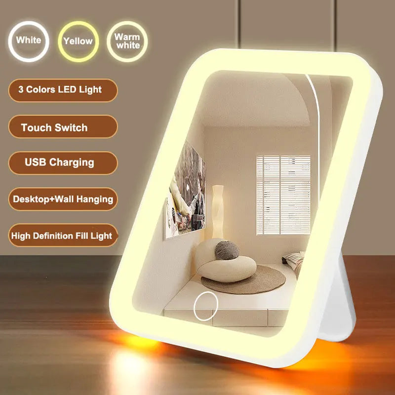 3-Color Dimmable LED Makeup Mirror