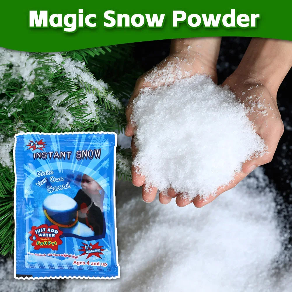Fluffy Instant Snow Powder DIY Polymer Fake Snow Artificial Snowflakes for Slime Charms Kids Winter Christmas Holiday Decor