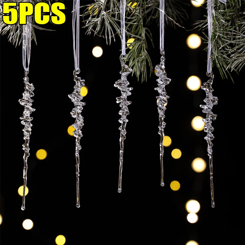 Transparent Acrylic Christmas Icicle Ornaments
