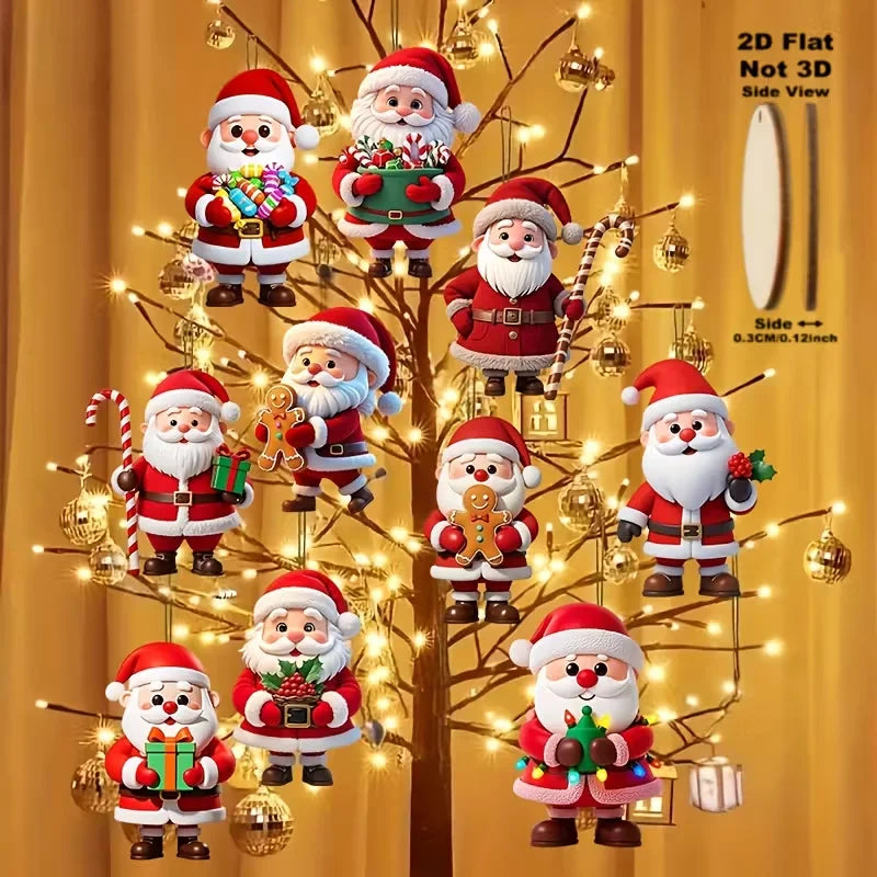 Wooden German Santa Decorations Set