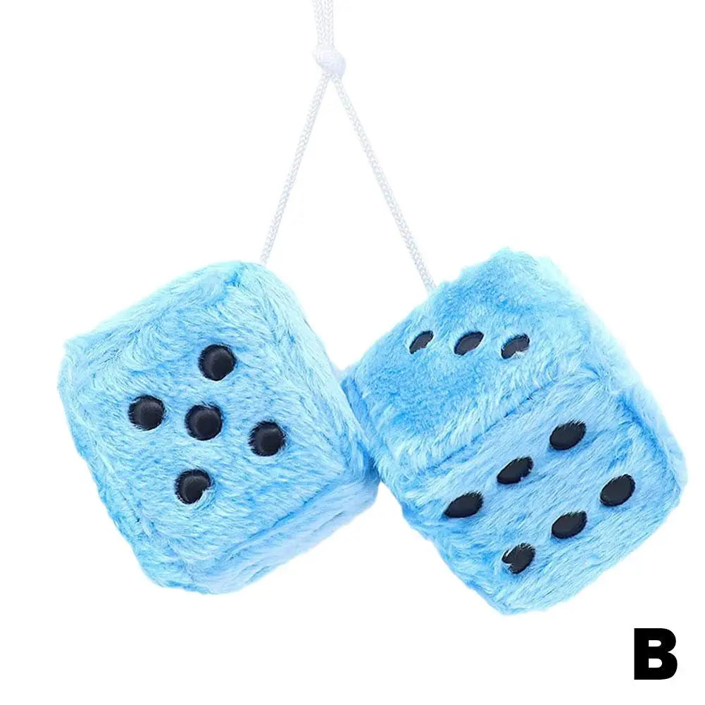 Plush Dice Car Ornament Pendant