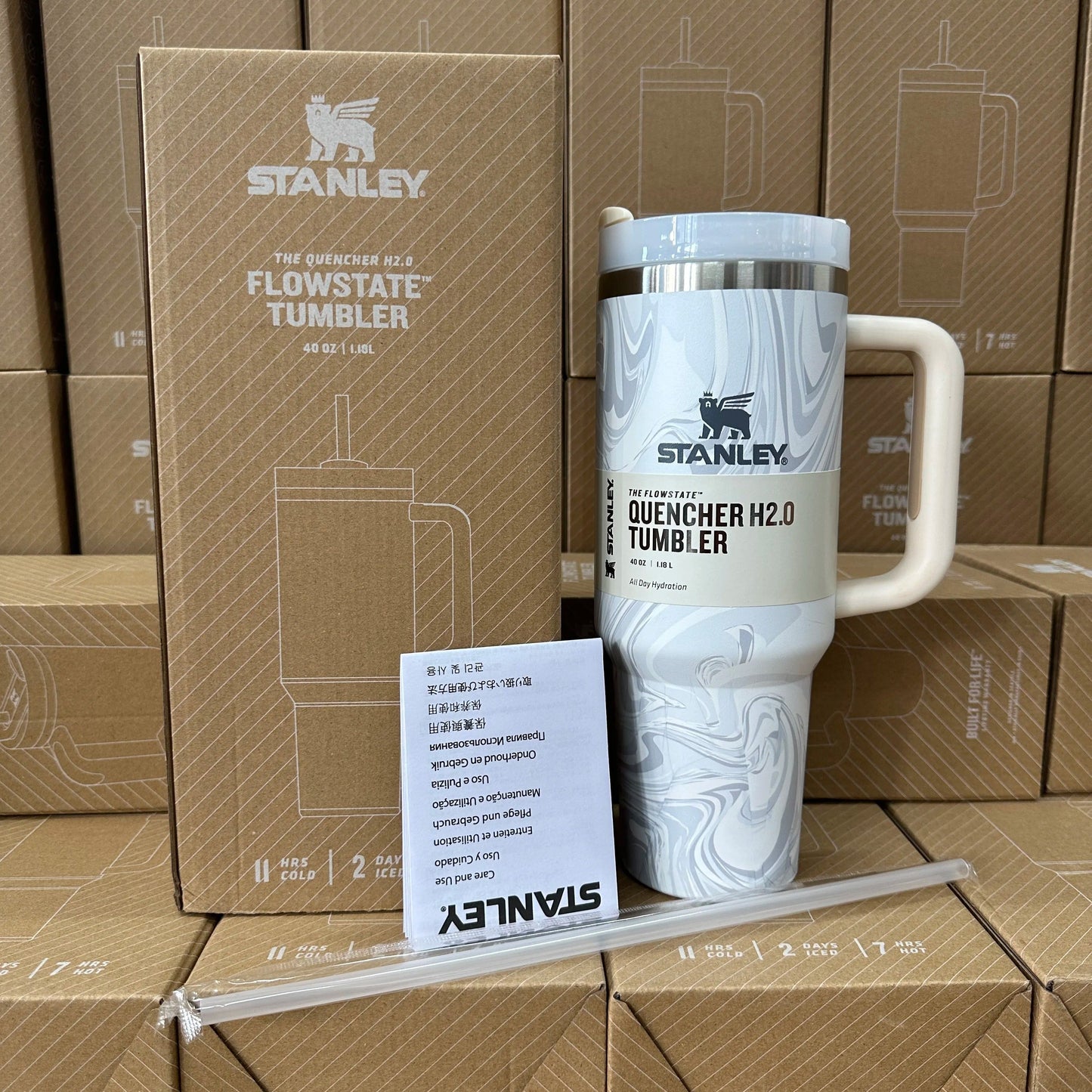 Stanley Flowstate Tumbler - White Swirl