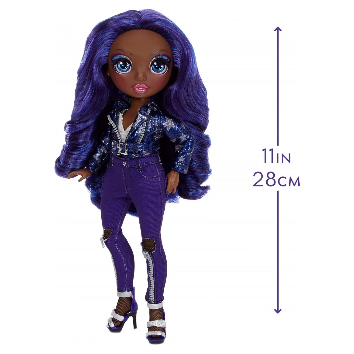 Krystal Bailey Indigo (Dark Blue Purple) Fashion Doll with 2 Complete Mix & Match Outfits and Accessories, Kidstoy Gift 6-12 Years