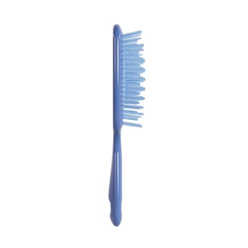FHI Heat UNbrush Detangling Brush for Pain-Free Brushing on All Wet or Dry Hair Types — Durable DuoFlex Anti-Static Bristles, Lightweight Handle, Vented Hair Brush, Iris Dark Blue