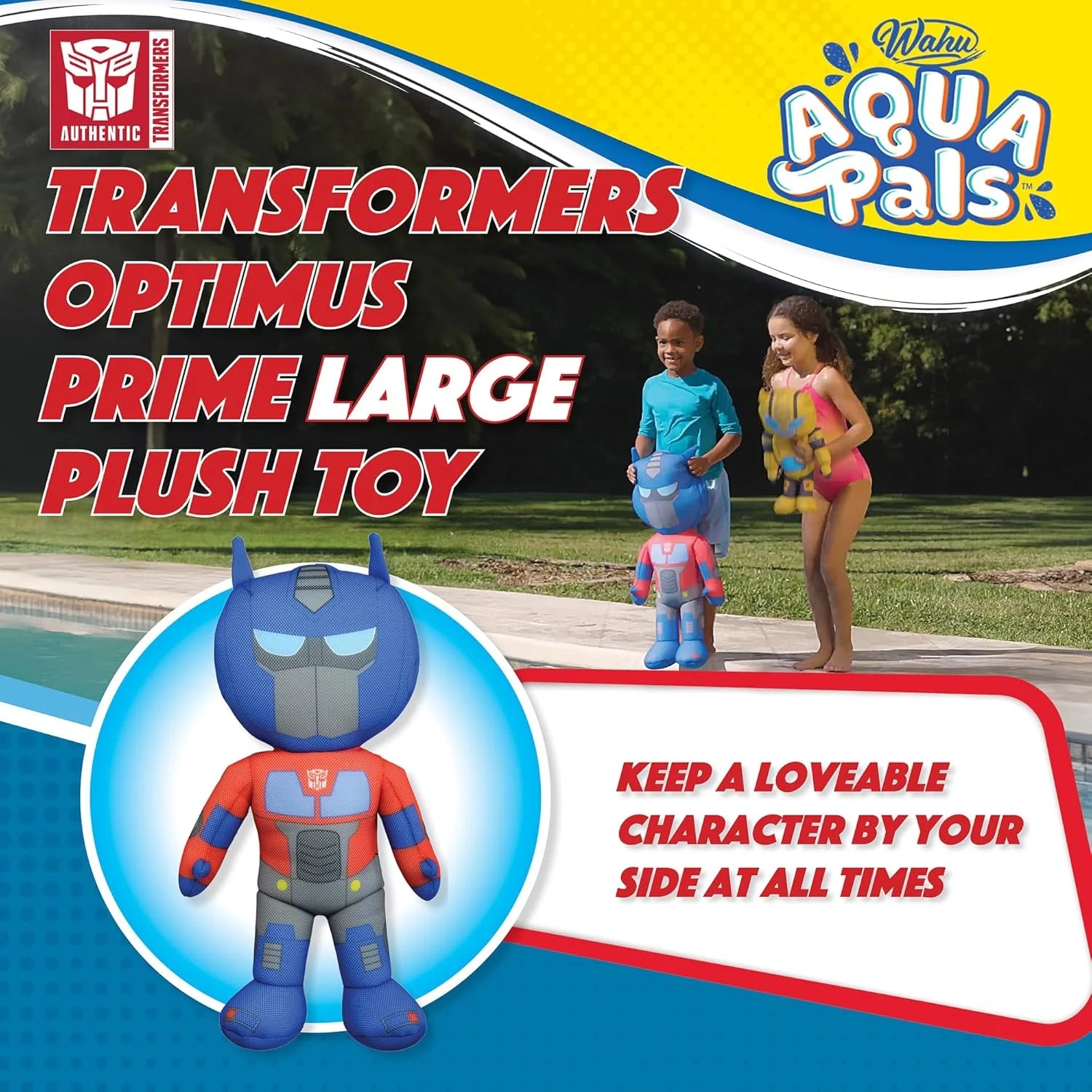Aqua Pals Kid'S Transformers Optimus Prime Water Plush, Multicolor
