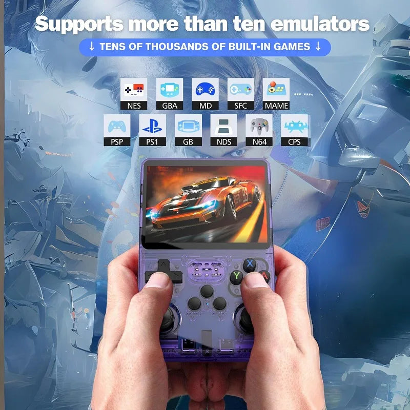 R36S Classic Retro Game Console with ARKOS System Video Games Single Card Portable Hand-Held Gaming Console Kids Gift 3.5 Inch