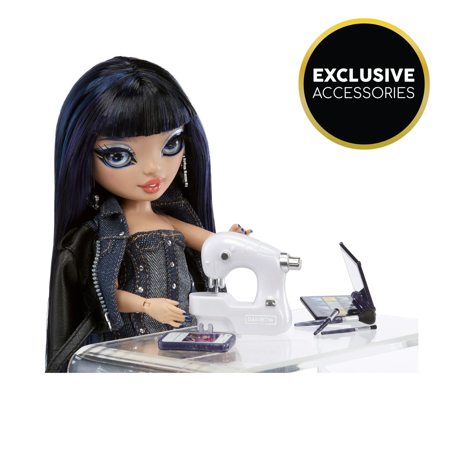 Rainbow High Kim - Denim Blue Fashion Doll, Fashionable Outfit & 10+ Colorful Play Accessories. Toy Gift Kids 4-12 Years & Collectors