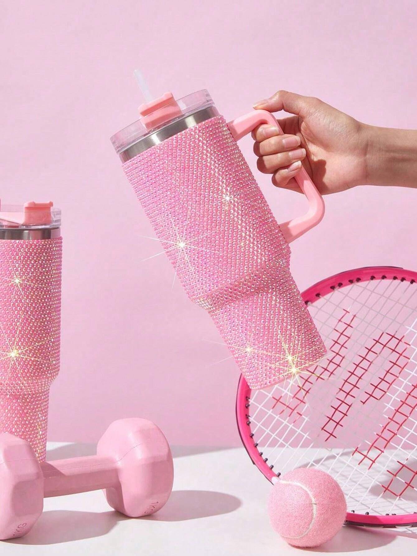 Rhinestone 40oz Car Sippy tumbler