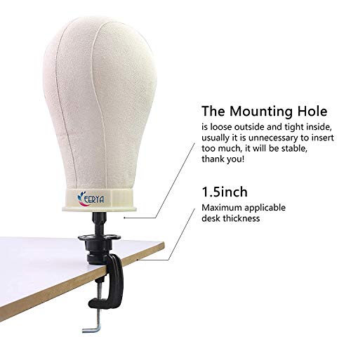 EERYA Canvas Block Head 22.5 Inch Wig Head Set for Making & Displaying with Stand