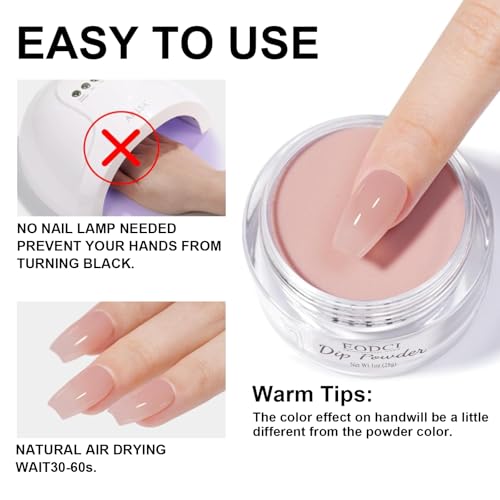 EODCI Dip Powder Glitter Color, Rose Red With Opal Flakes/Glitter Dipping powder 28+ Long-Lasting Build Powder Pro System Salon DIY at Home No Needed Lamp Cured