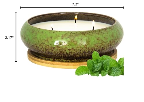 Scented Candles - 3 Wick Large Peppermint Candle for Home Scented, 17 oz Aromatherapy Candle Gifts for Women, Decorative Natural Soy Candles with Long Lasting for Mother's Day Birthday Anniversary