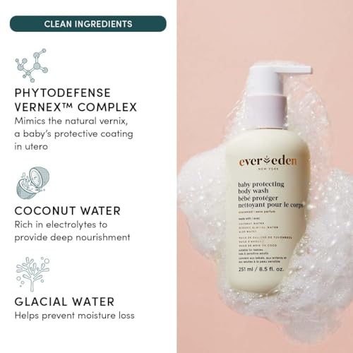 Evereden Protecting Baby Body Wash and Shampoo 8.5 oz. | Clean and Gentle Baby Care | Non-toxic and Fragrance Free