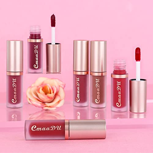 evpct 1Pcs Light Nude Soft Brown Matte Liquid Lipstick Lip Gloss Glossy Set for Black Women 24 Hour Silky Velvet Lipstick labiales matte larga duracion mate 24 horas originales 12#