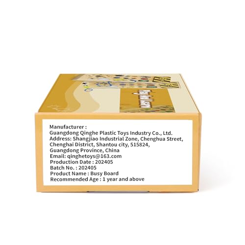 Montessori Wooden Busy Board with 8 LED Light switches, Sensory Toys Light Switch Travel Toys for 1+ Year Old Baby and Toddler