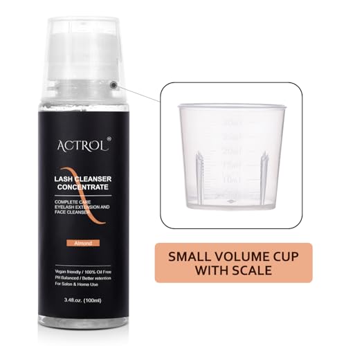 Eyelash Cleanser Concentrate 100ml Lavender Professional Lash Shampoo Foaming Cleanser DIY Paraben & Sulfate Free Non-lrritating Wash for Extensions Lashes with Salon Home Care-Makes 20 Bottles