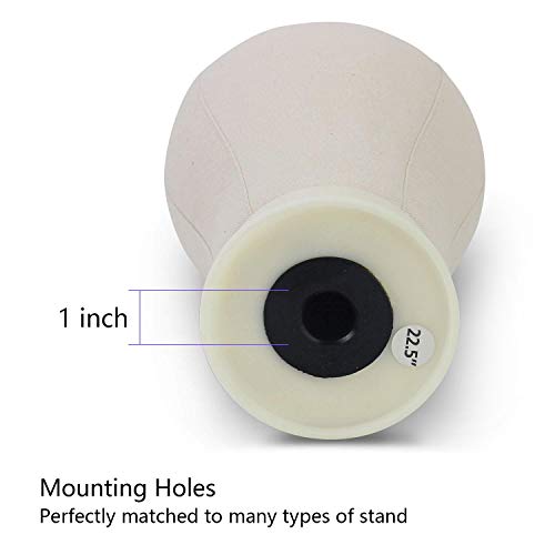 EERYA Canvas Block Head 22.5 Inch Wig Head Set for Making & Displaying with Stand