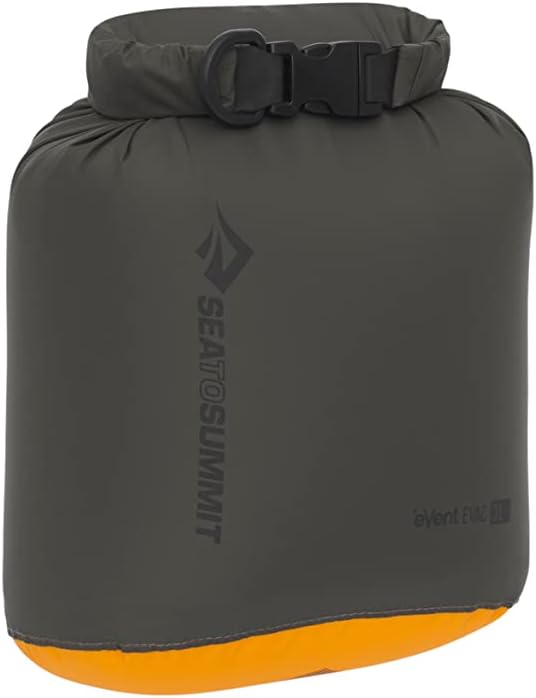 Sea to Summit eVac Dry Bag, Roll-Top Compression Sack, 3 Liter, Beluga Black