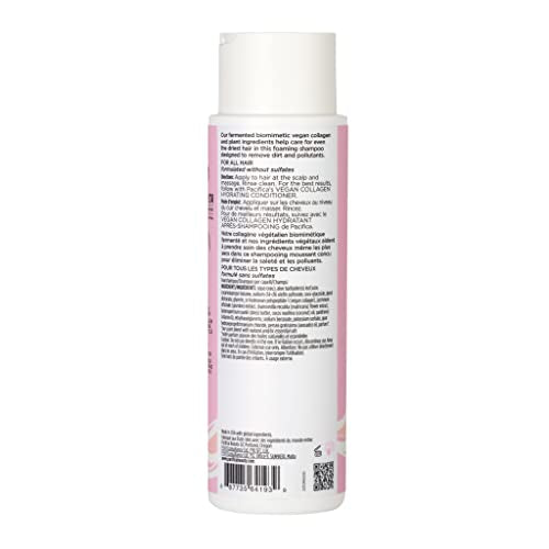 Pacifica Vegan Collagen Hydrating Shampoo & Conditioner Set – Moisturizing Hair Care for Dry Brittle Hair, Biotin & Avocado Oil for Strength & Shine, Thickening Clean Vegan Dermatologist Tested, 12 oz