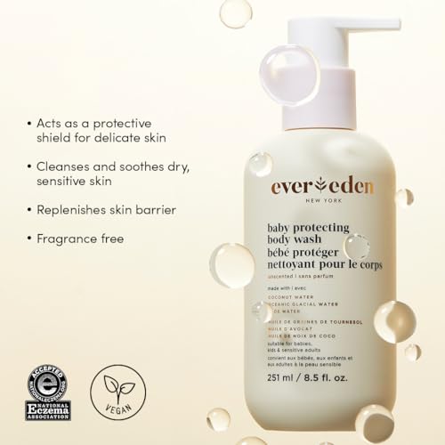 Evereden Protecting Baby Body Wash and Shampoo 8.5 oz. | Clean and Gentle Baby Care | Non-toxic and Fragrance Free