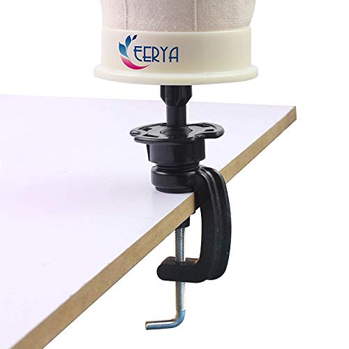 EERYA Canvas Block Head 22.5 Inch Wig Head Set for Making & Displaying with Stand