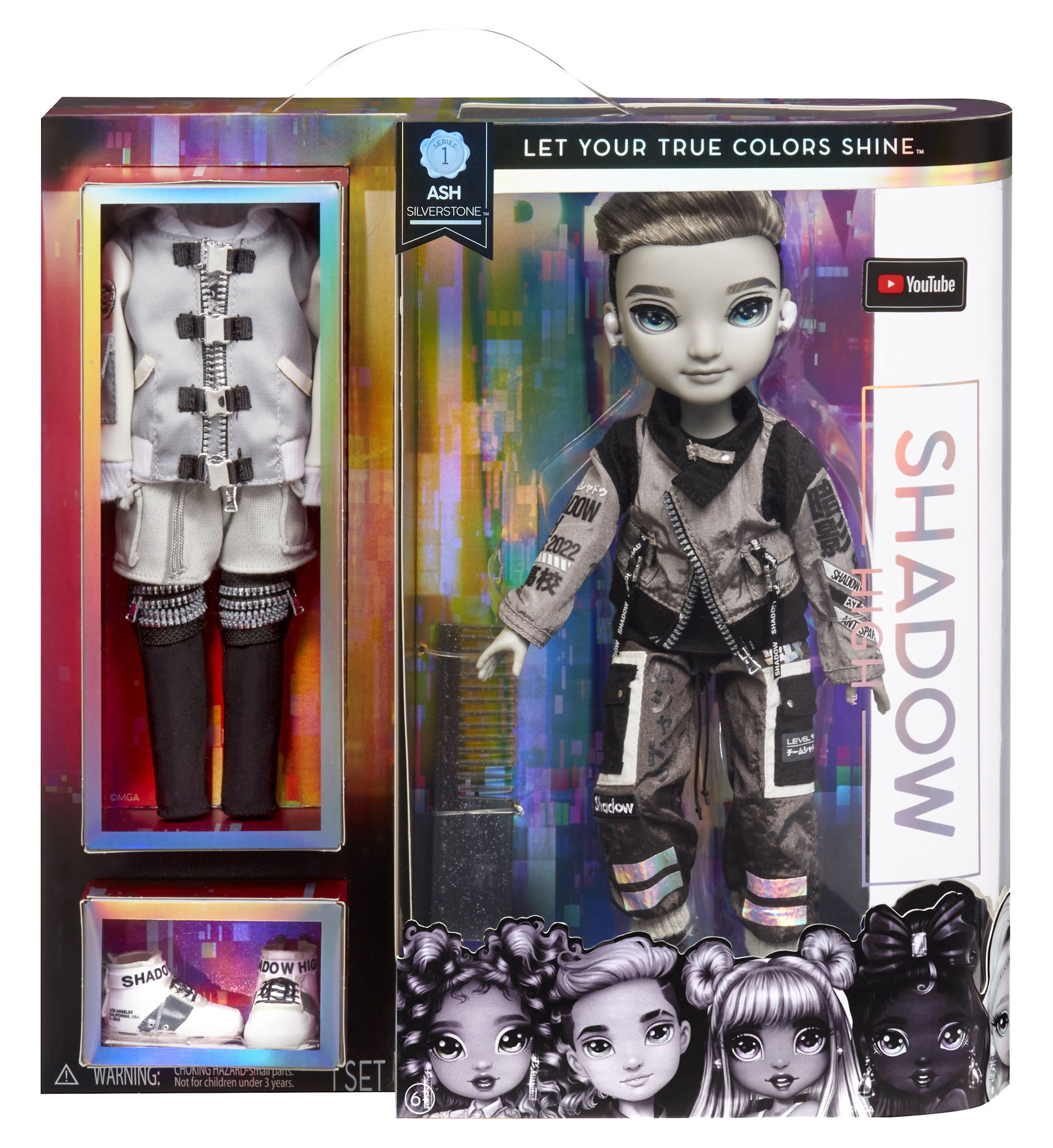 Shadow High Series 1 Ash Silverstone- Greyscale Boy Fashion Doll. 2 Silver Designer Outfits to Mix & Match with Accessories, Great Gift for Kids 6-12 Years Old and Collectors