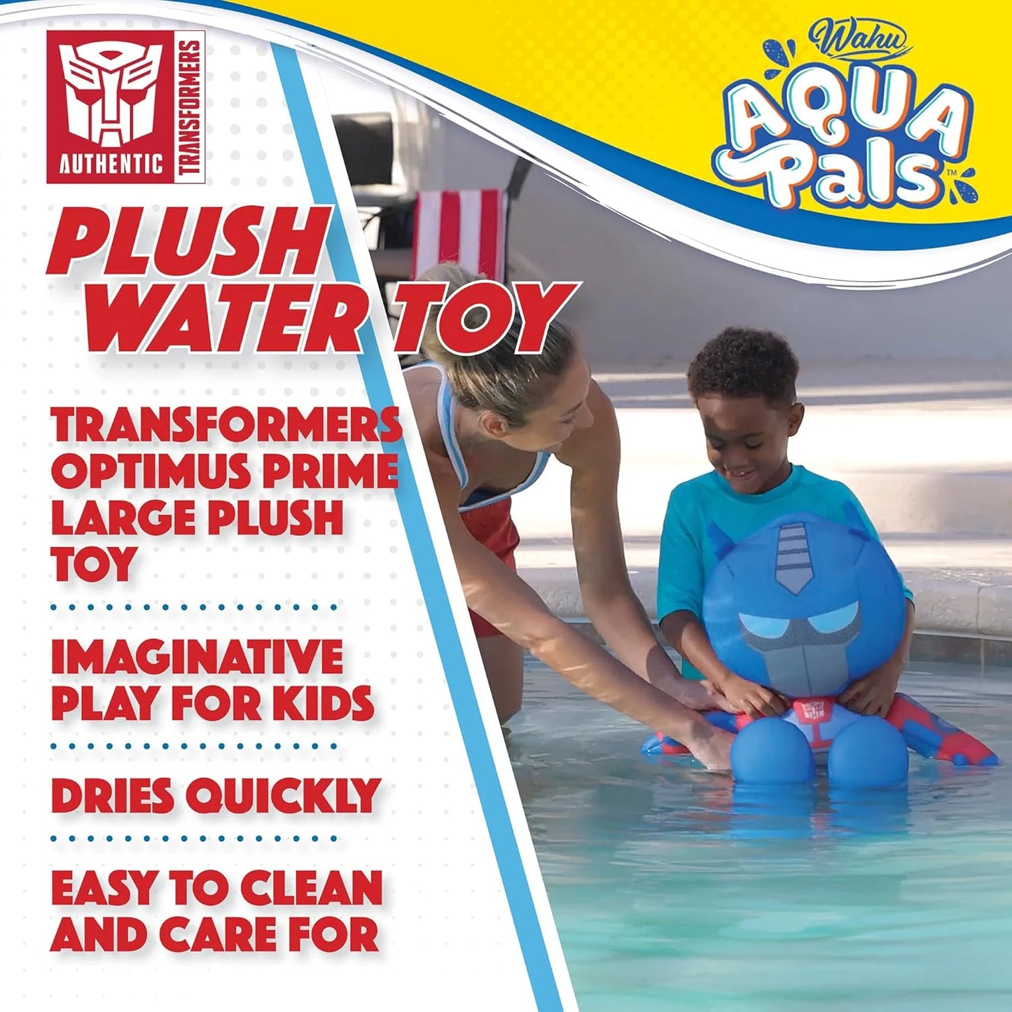 Aqua Pals Kid'S Transformers Optimus Prime Water Plush, Multicolor