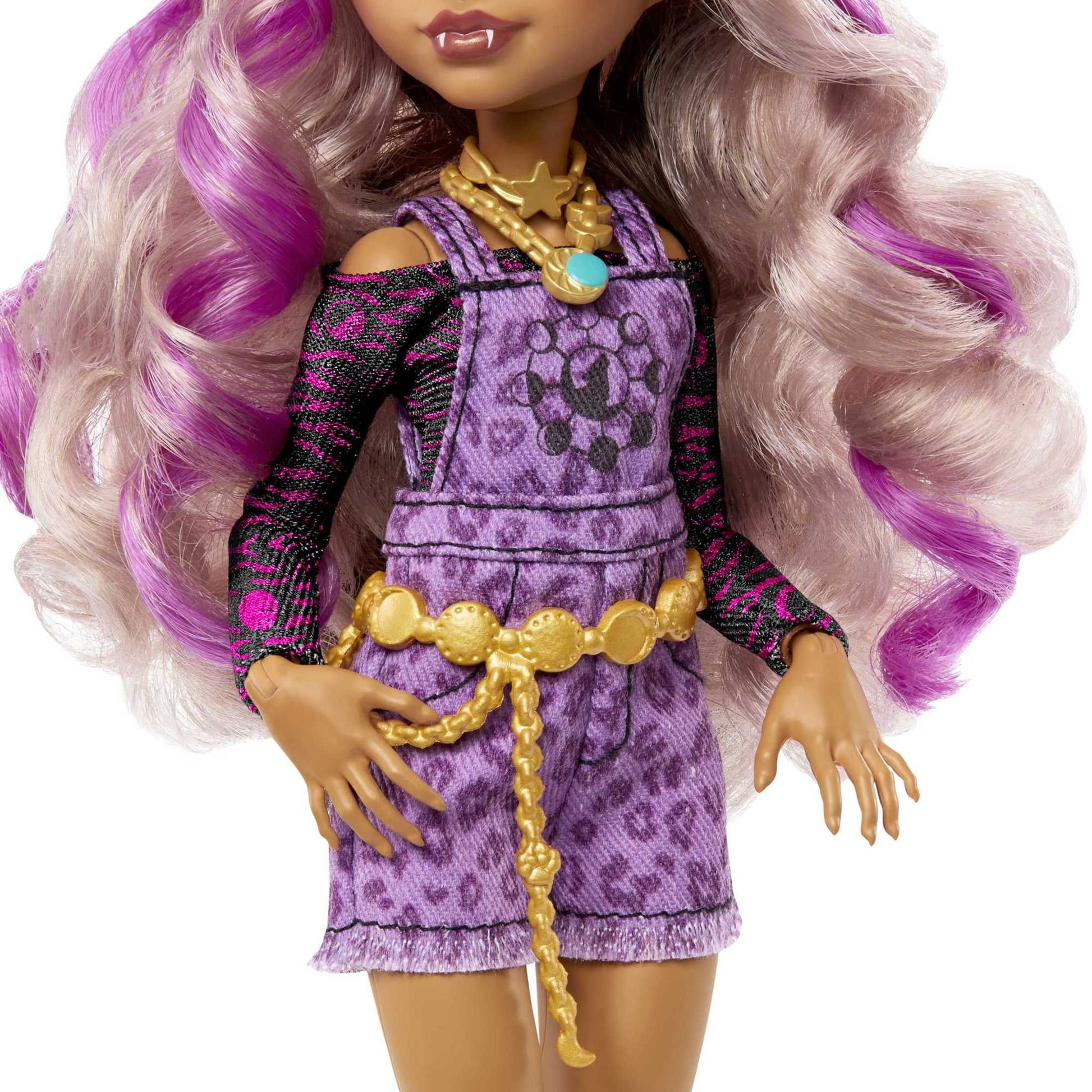 (2 Pack)  Clawdeen Wolf Fashion Doll with Purple Streaked Hair, Accessories & Pet Dog